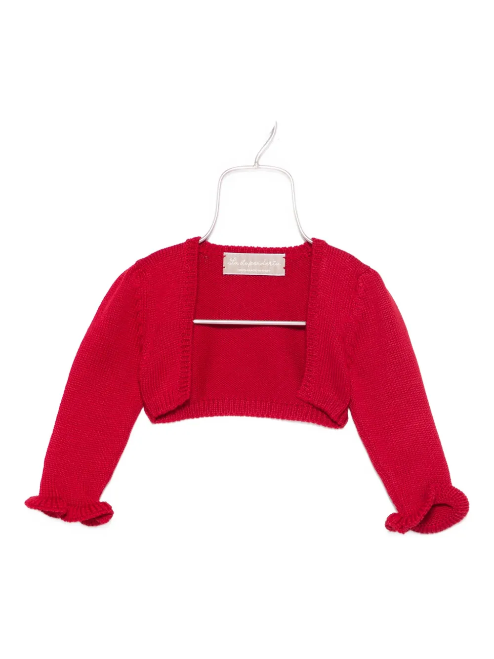 La Stupenderia Ruffled-sleeve Wool Top In Red