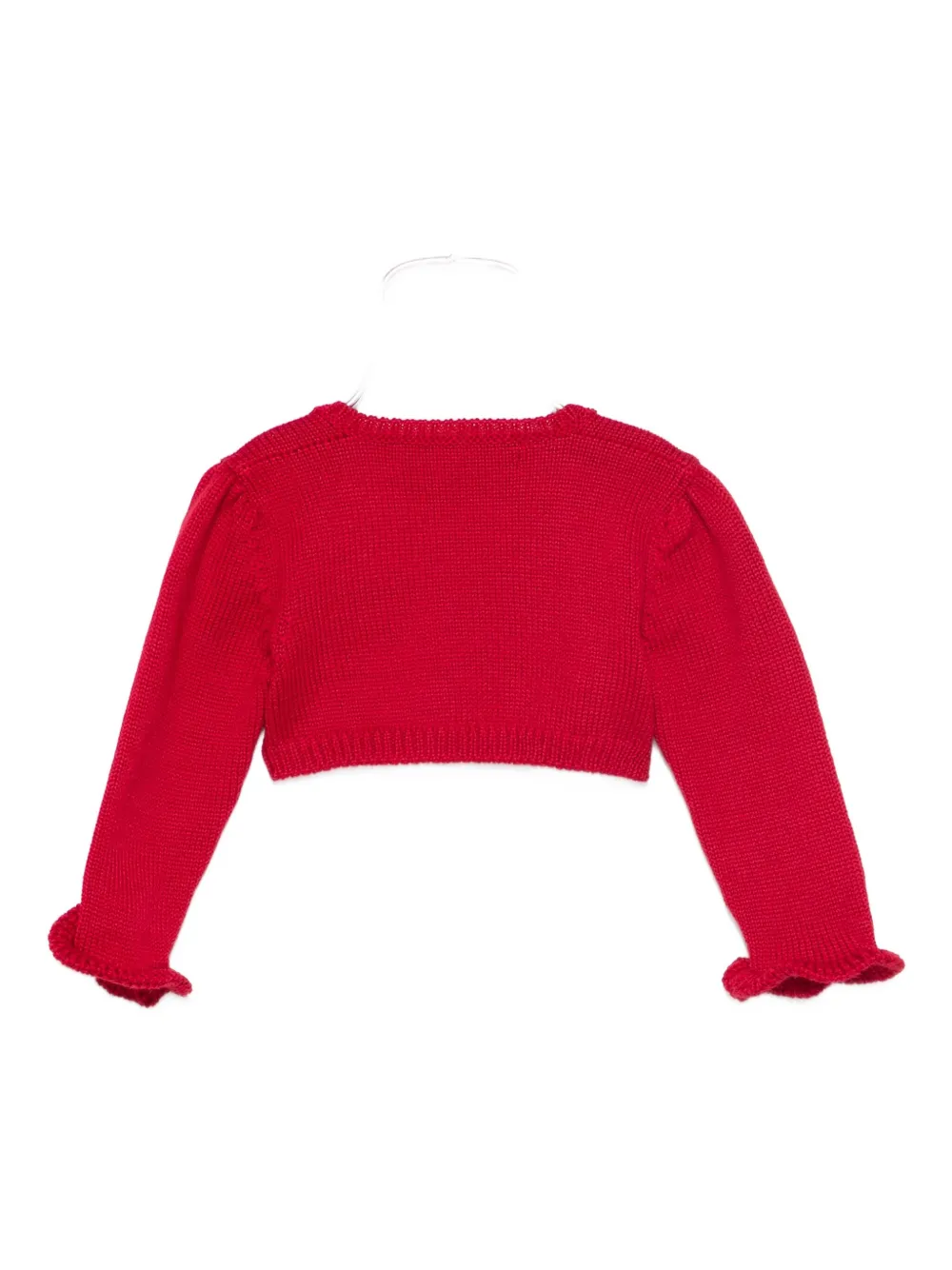 La Stupenderia Ruffled-sleeve Wool Top In Red