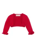 La Stupenderia ruffled-sleeve wool top - Red