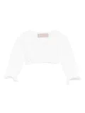 La Stupenderia ruffled-sleeve wool top - White