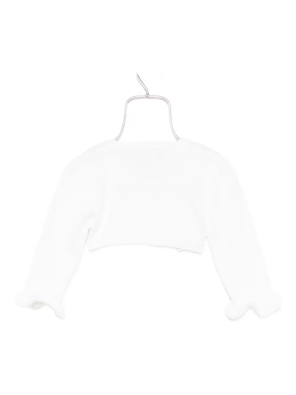 La Stupenderia Ruffled-sleeved Wool Cardigan In White
