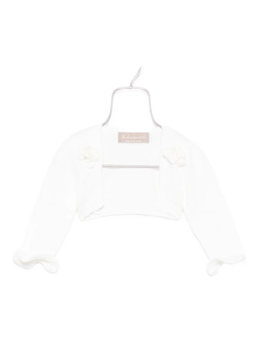La Stupenderia Ruffled-sleeved Wool Cardigan In White