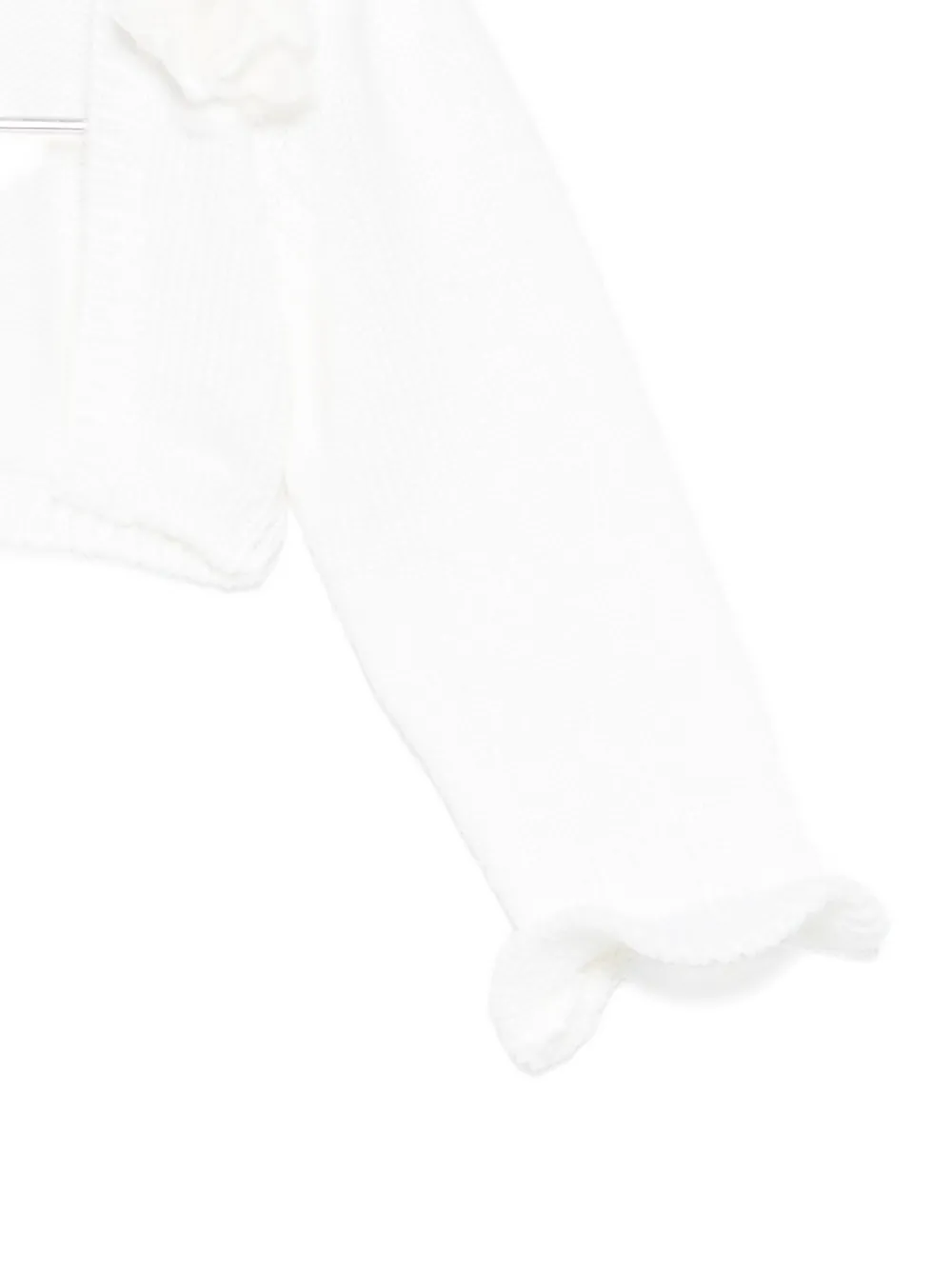 La Stupenderia Ruffled-sleeved Wool Cardigan In White