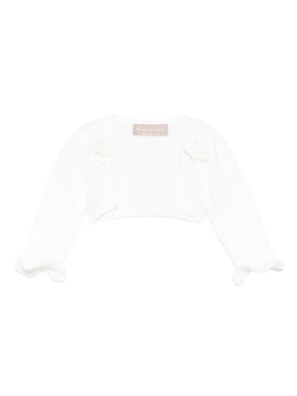 La Stupenderia ruffled-sleeved wool cardigan - ホワイト La Stupenderia ruffled-sleeved wool cardigan - ホワイト