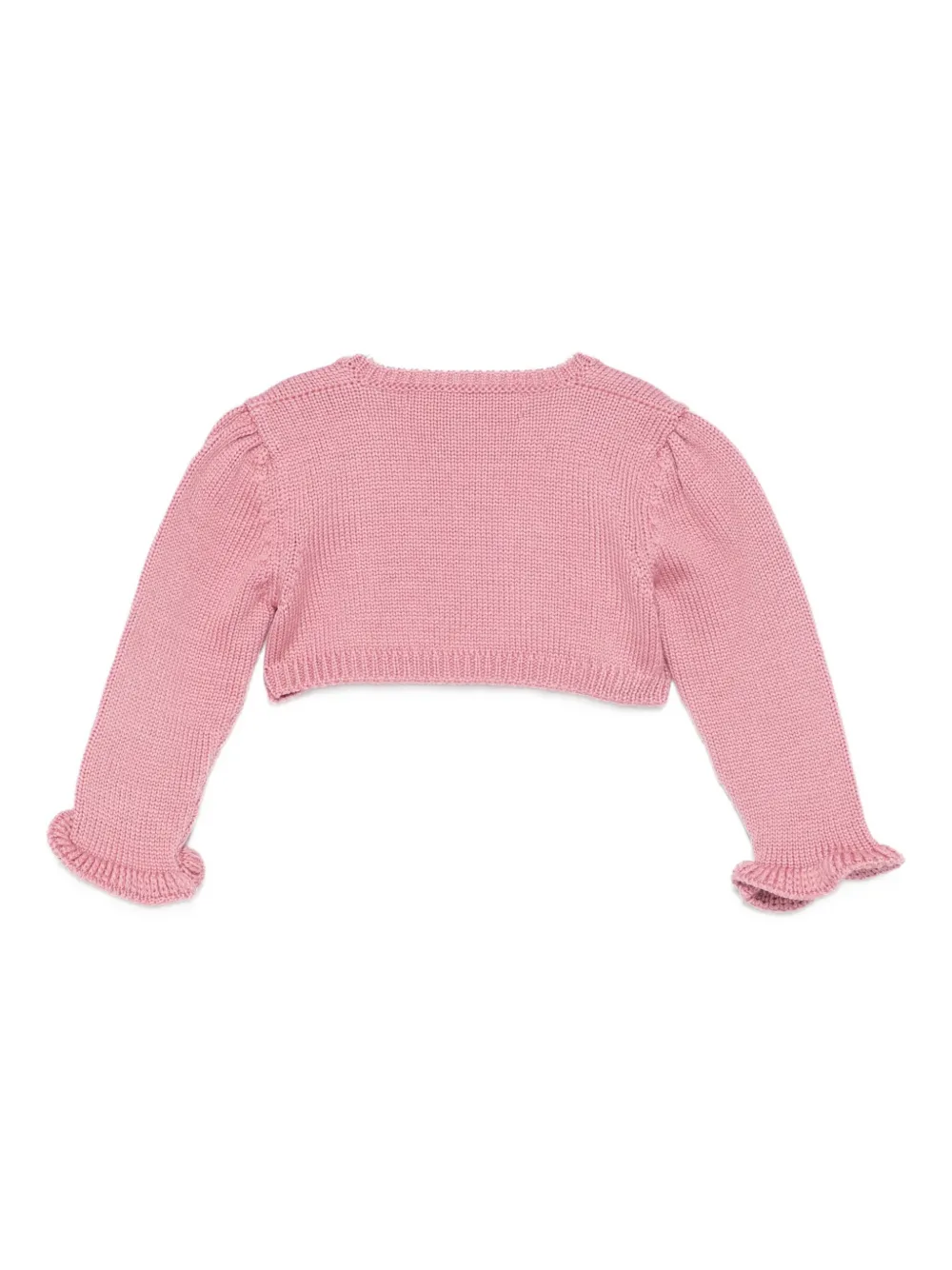 La Stupenderia Wollen vest met ruches Roze