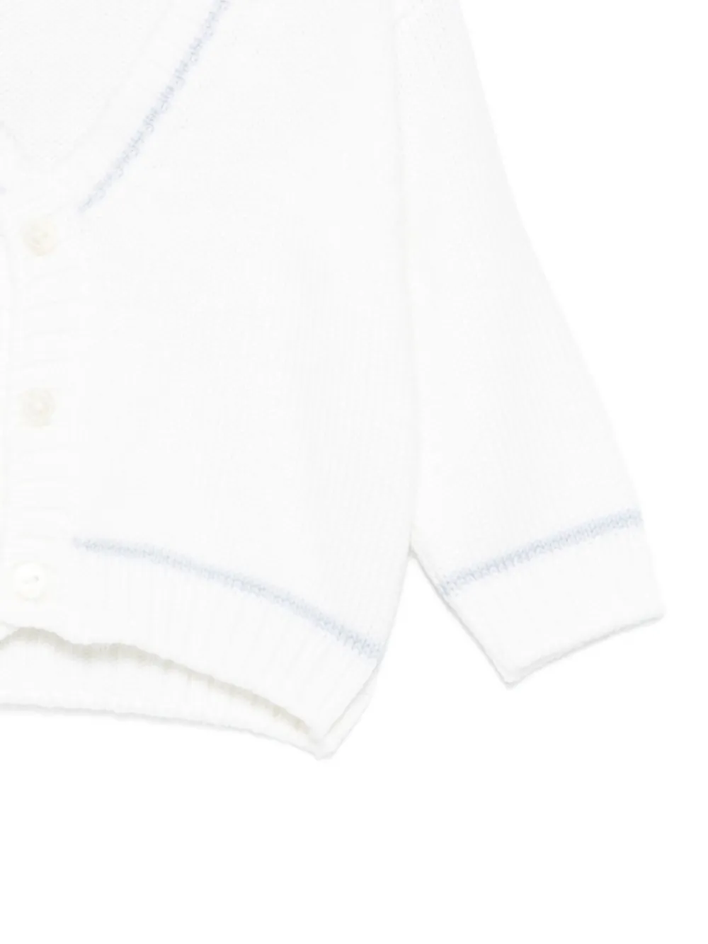 La Stupenderia Ribgebreid vest met knoop Wit