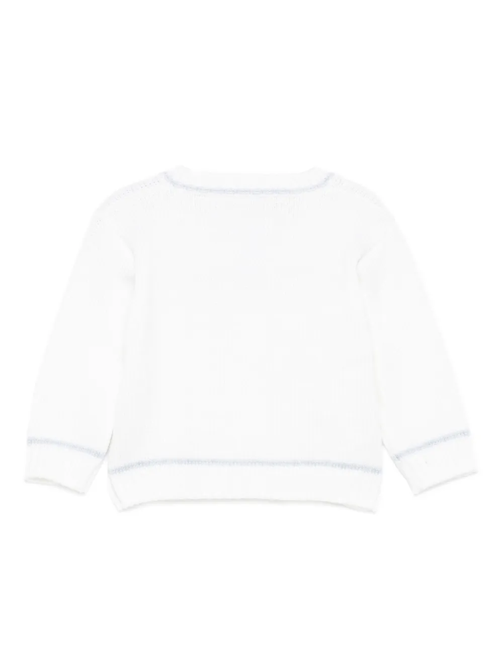 La Stupenderia Ribgebreid vest met knoop Wit