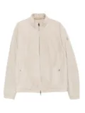 Moncler suede zip-up jacket - Neutrals