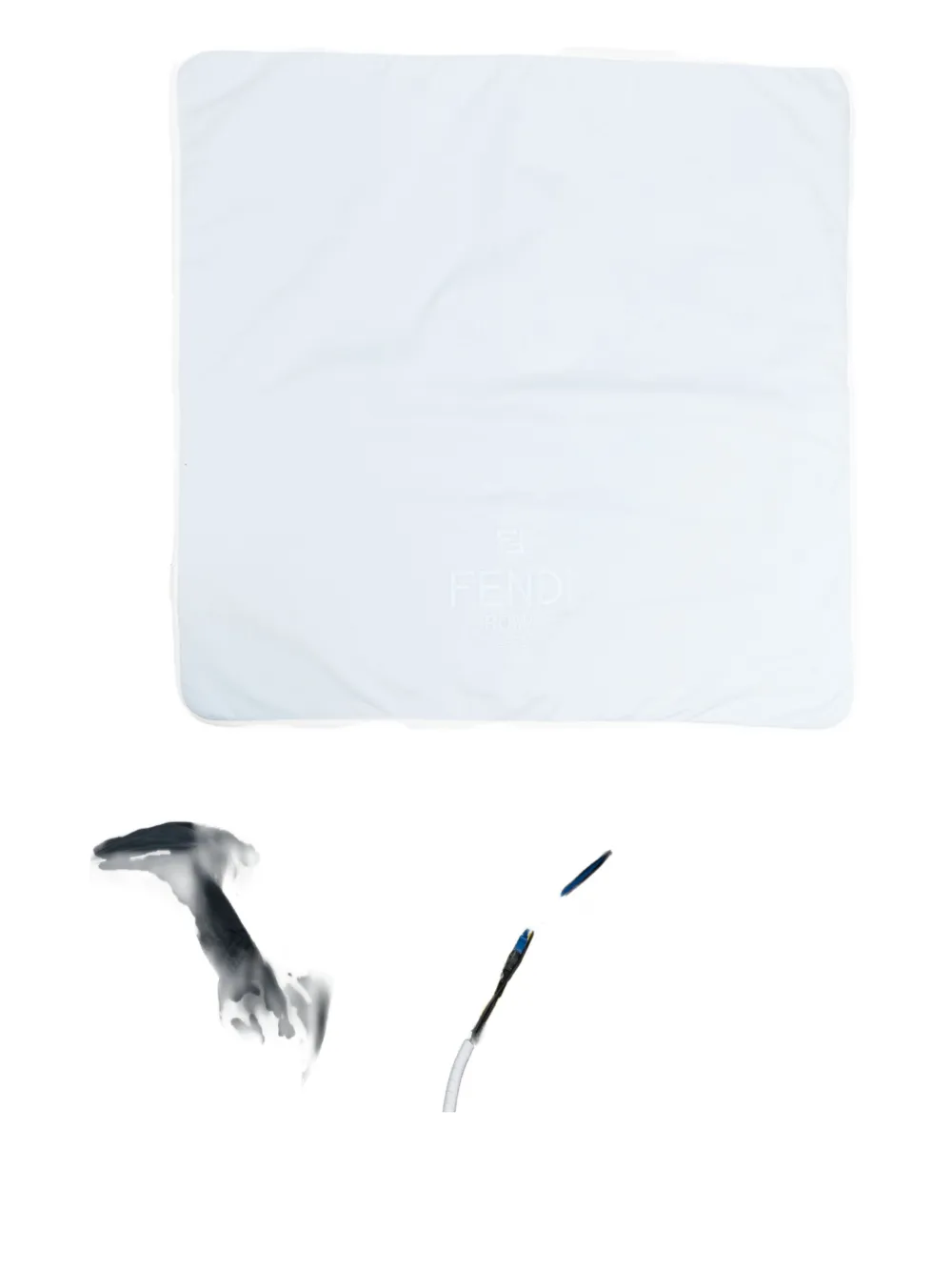 Fendi Kids logo blanket - Blu