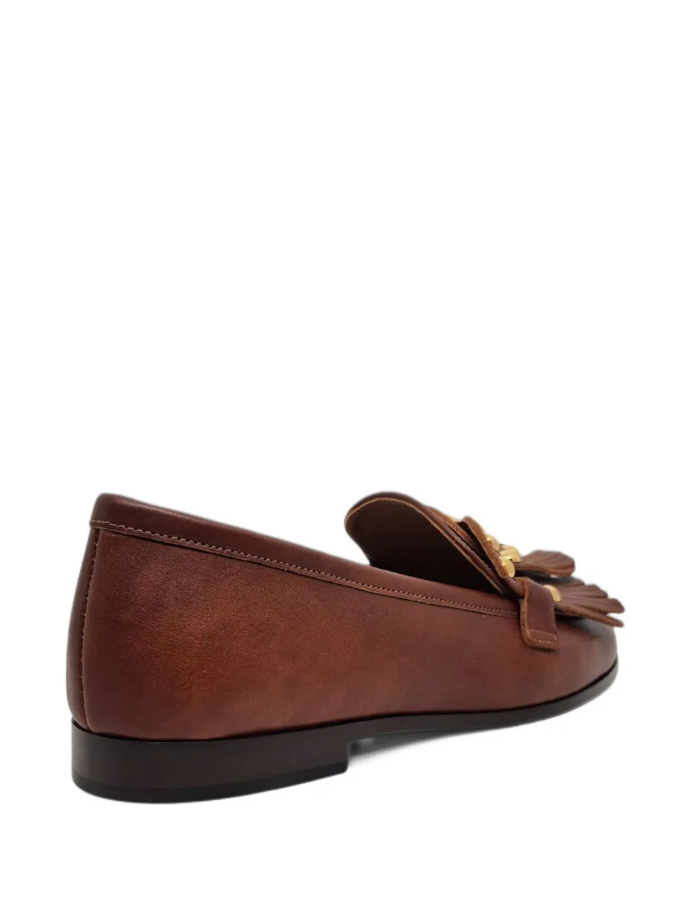 Casadei fringe-embellished studded loafers Brown