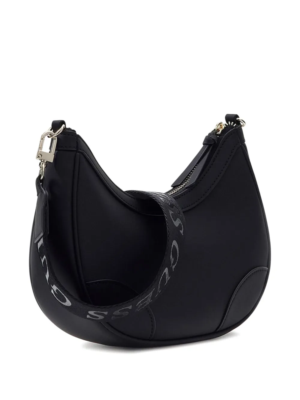Guess kids logo-plaque curved shoulder bag - Zwart