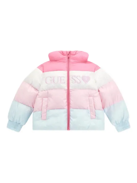 guess kids colour-block padded jacket