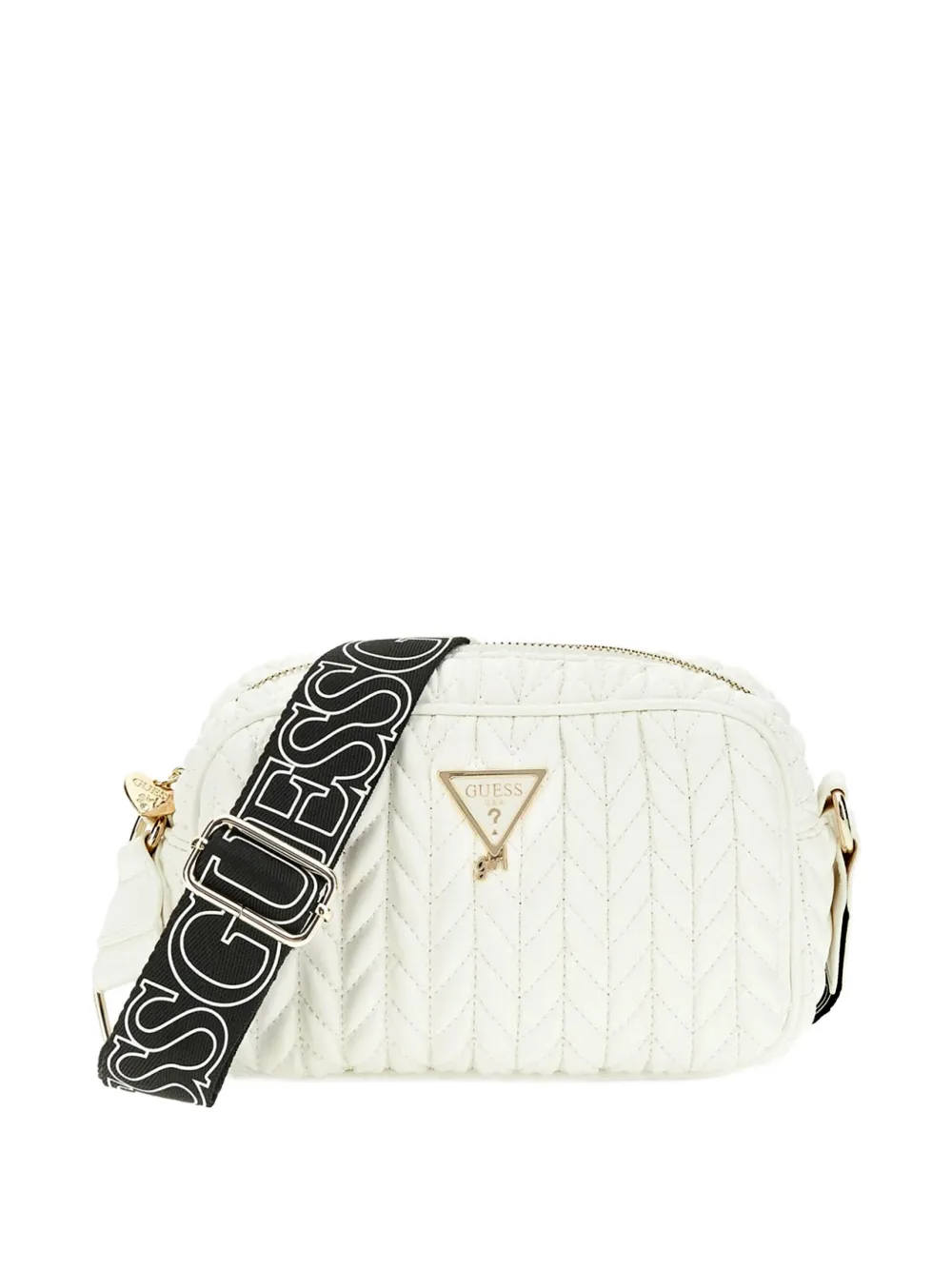 Guess kids Gewatteerde schoudertas met logoband Wit