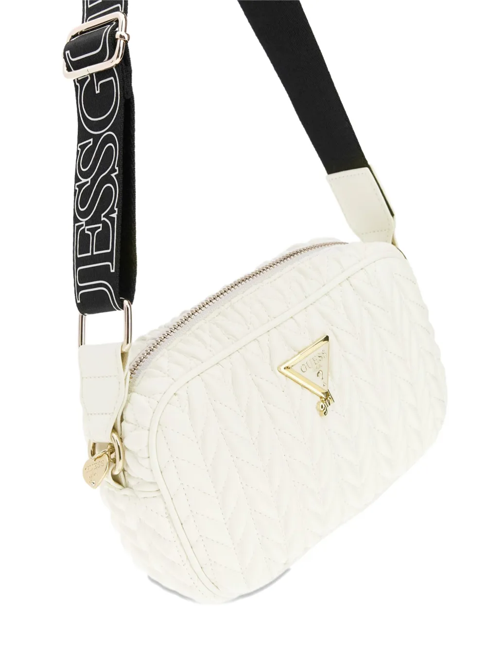 guess kids Gewatteerde schoudertas met logoband Wit