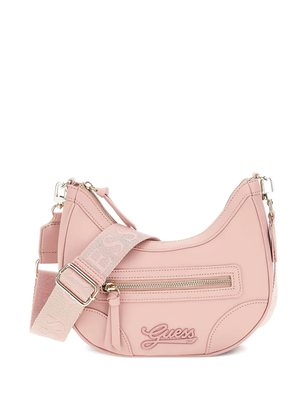 Guess kids Halvemaanvormige schoudertas met logoplakkaat Roze