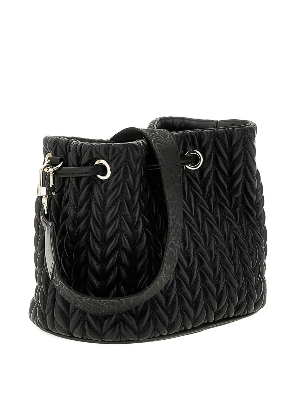 Guess kids braided-effect drawstring bucket bag - Zwart