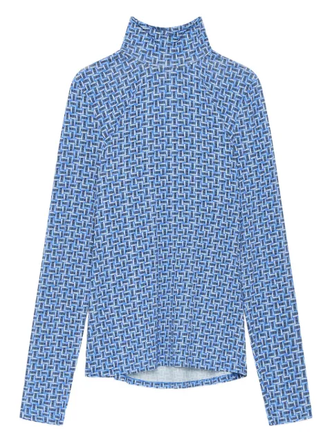 MALIPARMI geometric-pattern turtleneck T-shirt