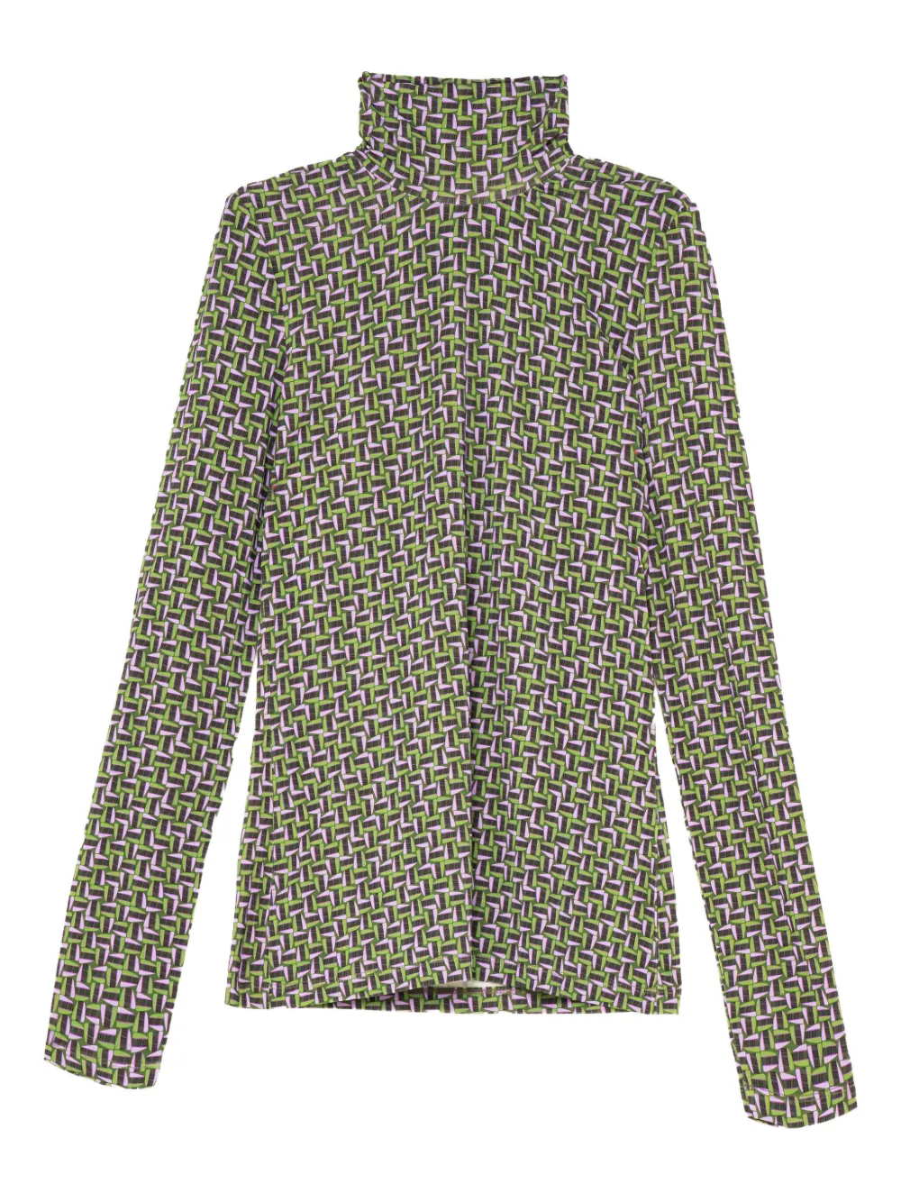 Maliparmi Geometric-pattern Turtleneck Top In Gray