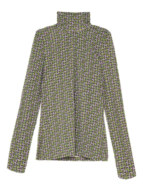 MALIPARMI geometric-pattern turtleneck top