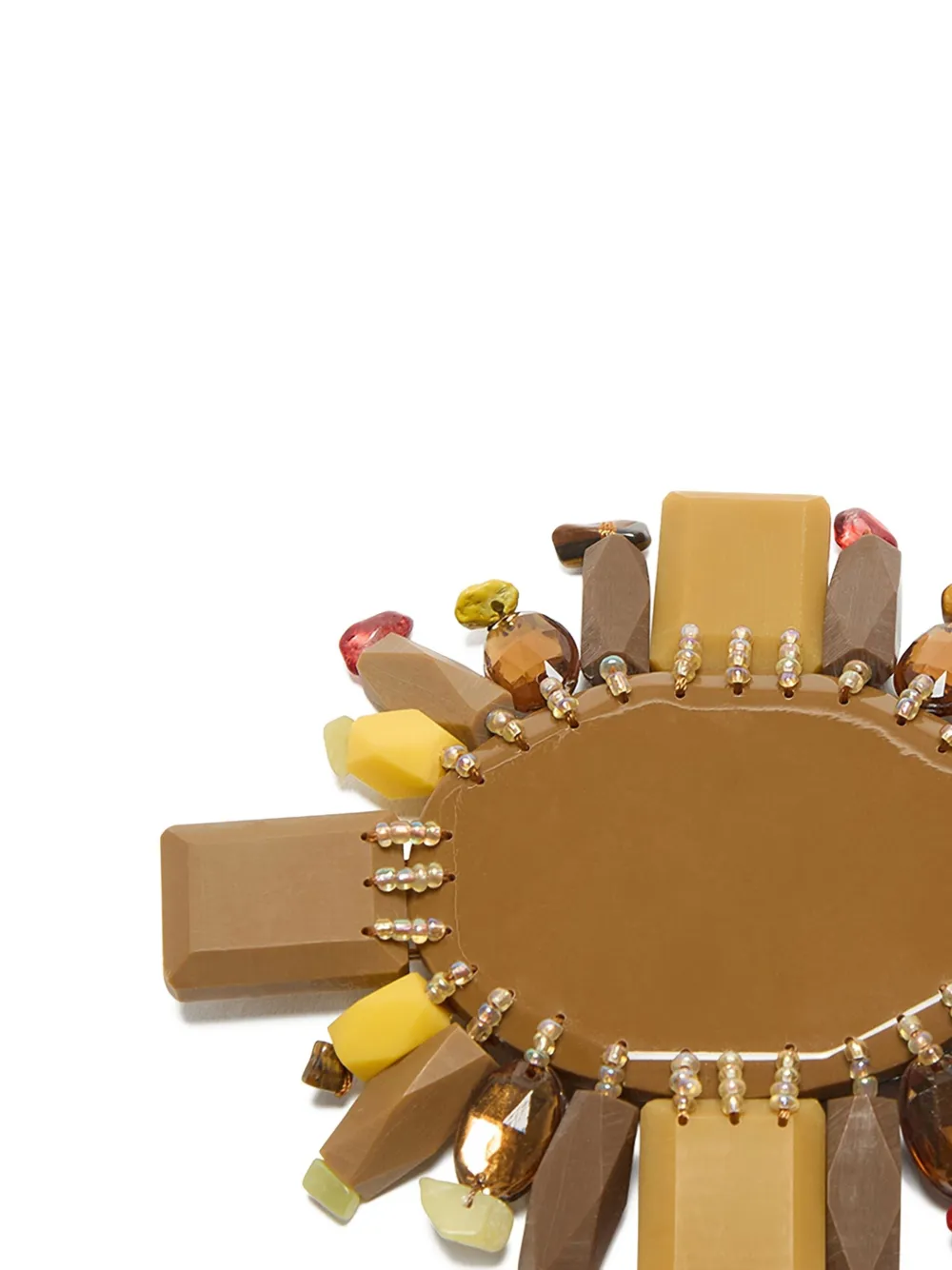 MALIPARMI beaded-embellishment round-frame brooch | Image 2