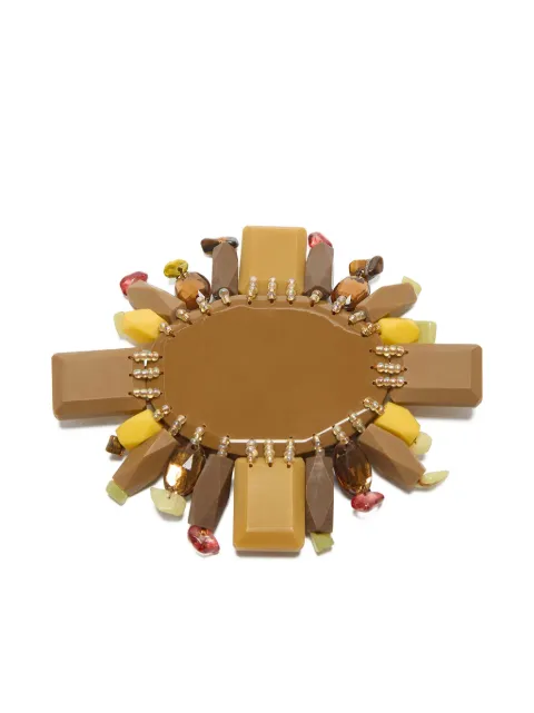 MALIPARMI beaded-embellishment round-frame brooch