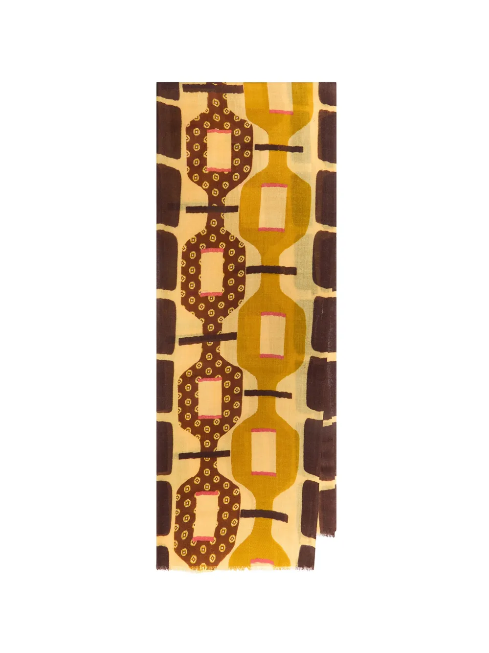 Maliparmi Geometric-patterned Scarf In Orange
