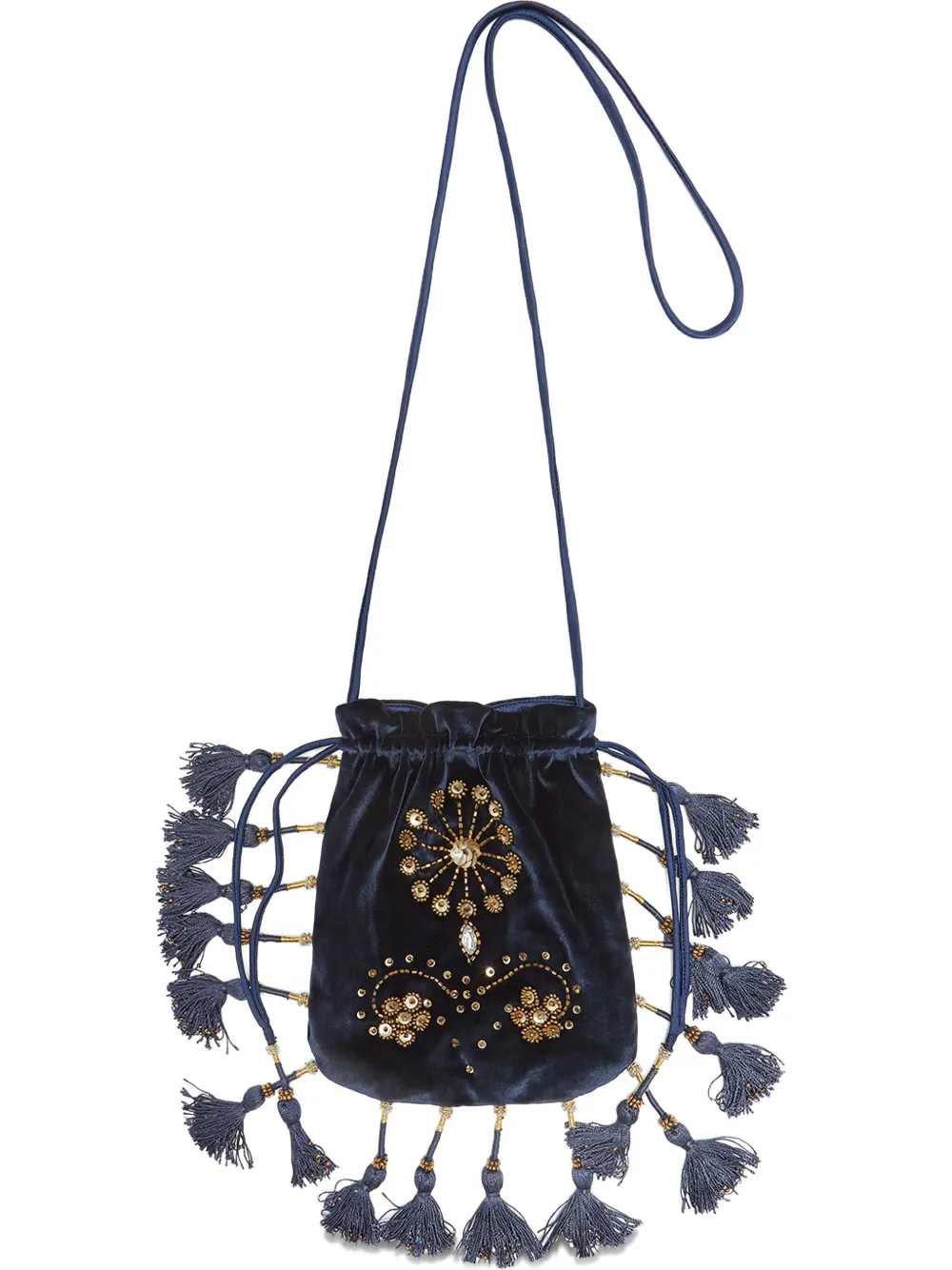 MALIPARMI bolsa de mano con detalle de borlas | azul | Image 1