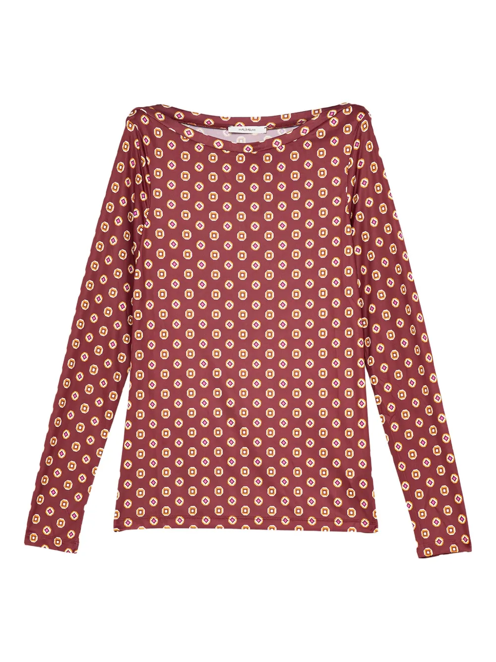 MALIPARMI geometric-print boat-neck top | Red | Image 1
