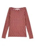 MALIPARMI geometric-print boat-neck top - Red