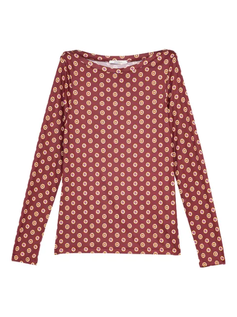 MALIPARMI geometric-print boat-neck top