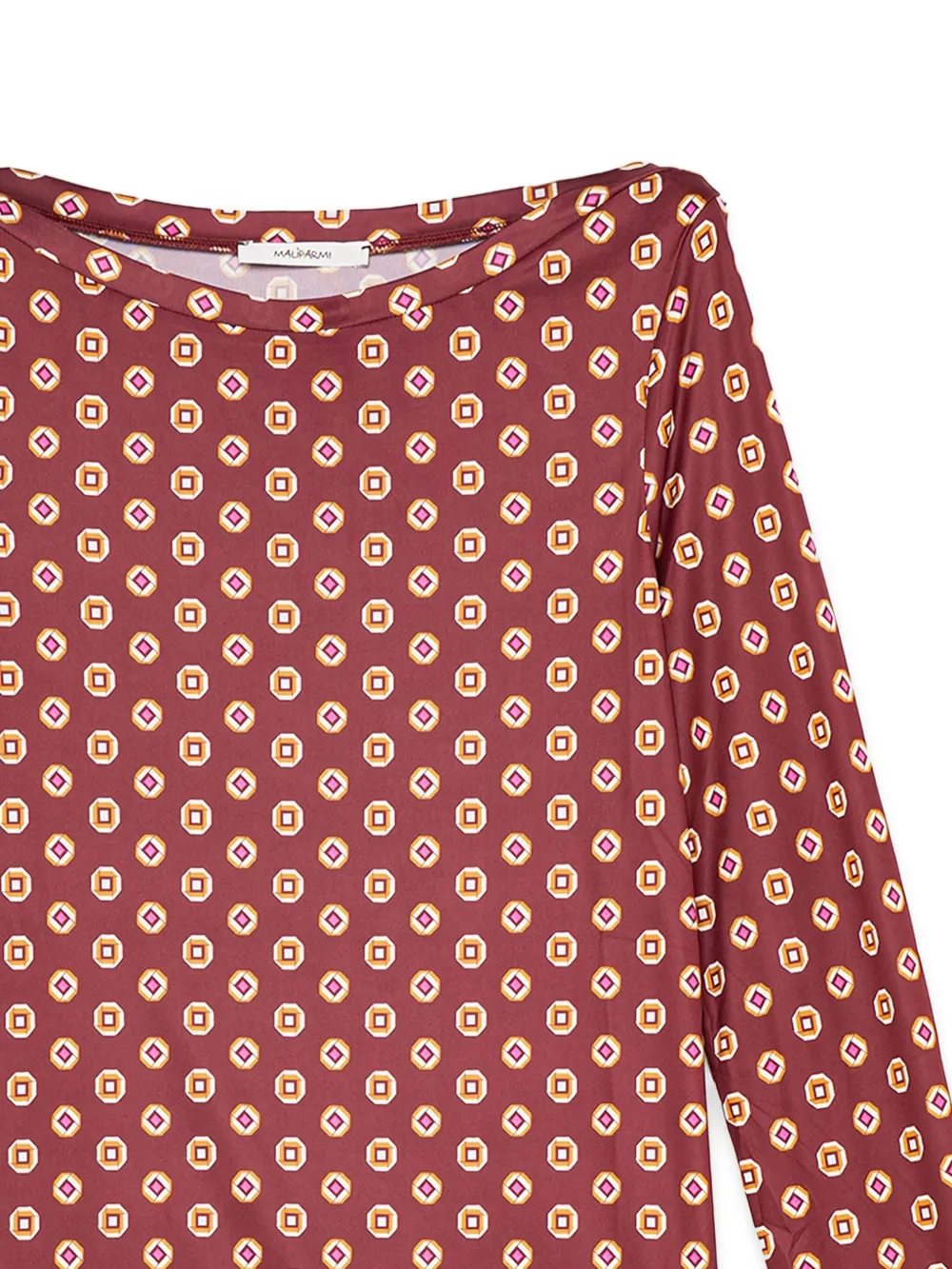 MALIPARMI geometric-print boat-neck top - Rood