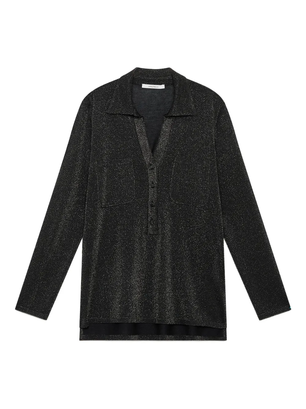 MALIPARMI playera tipo polo con glitter | negro | Image 1
