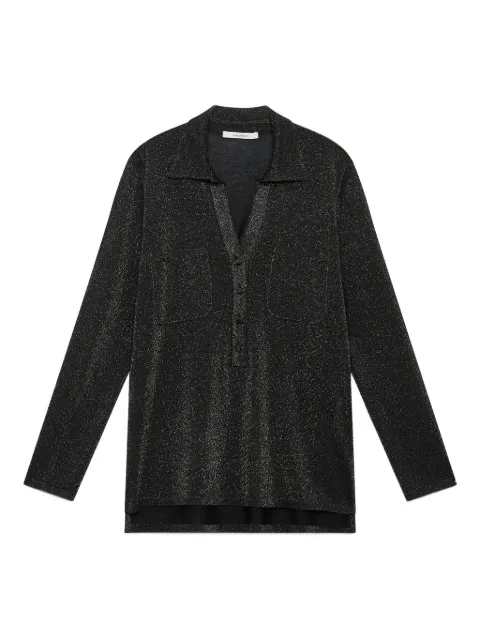 MALIPARMI glitter-effect polo top
