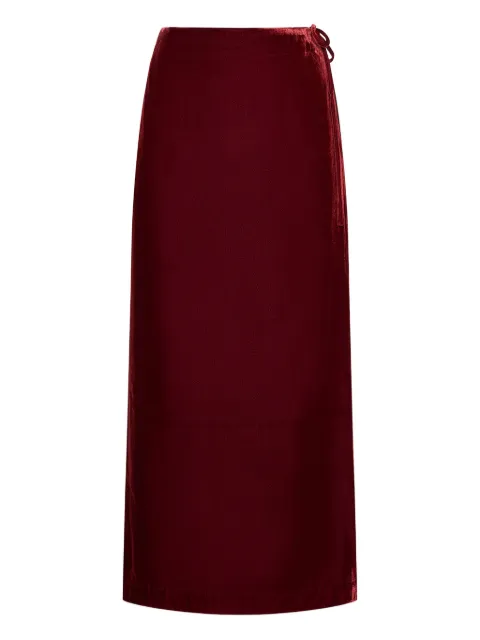 MALIPARMI tie-side velvet skirt