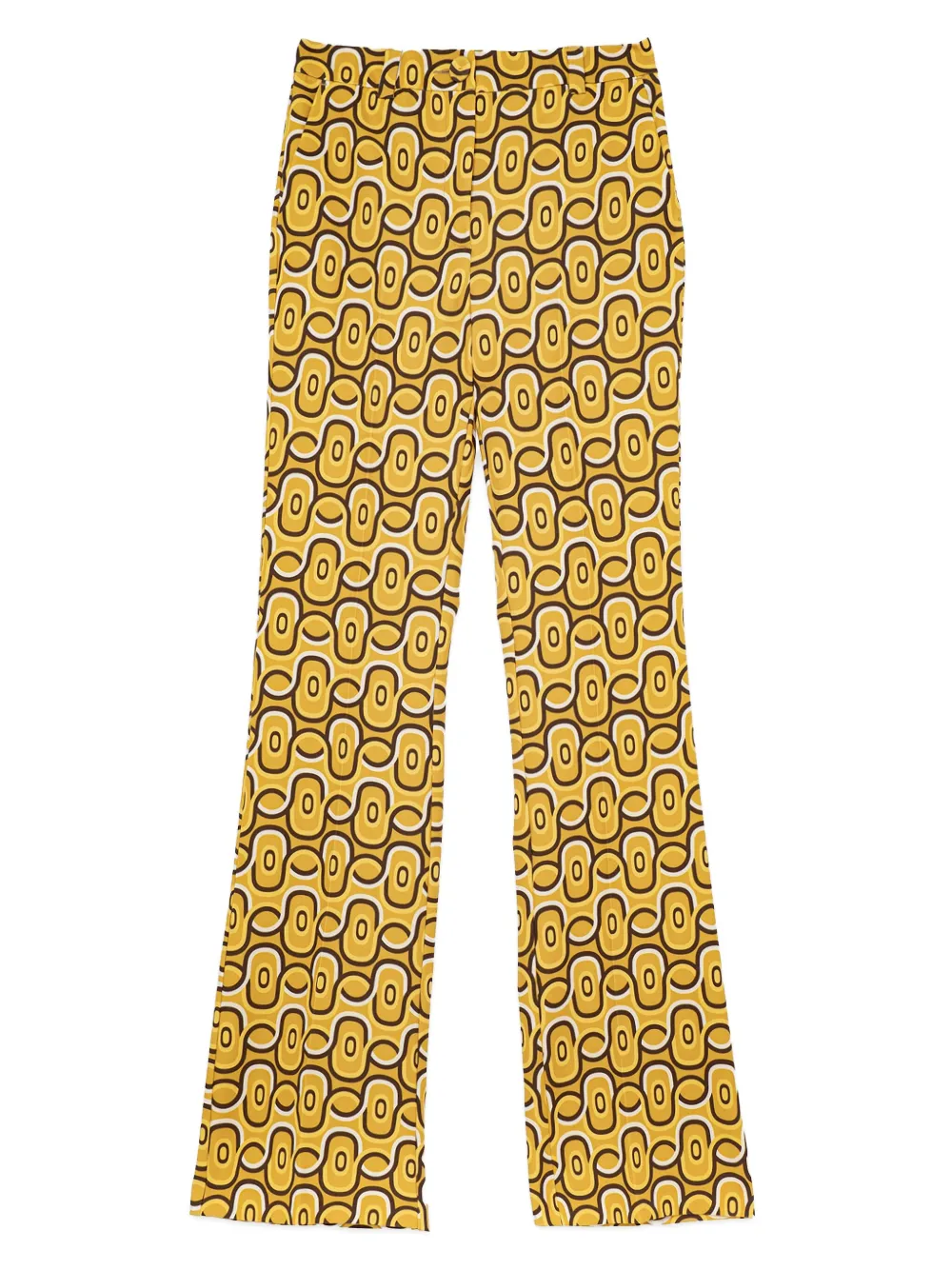 MALIPARMI geometric-pattern flared trousers - Geel