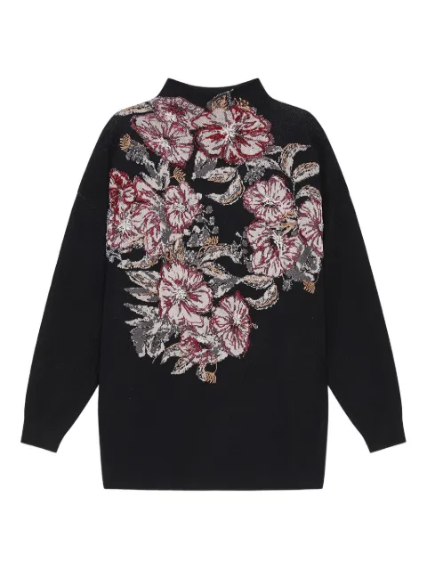 MALIPARMI floral-embroidered high-neck sweater