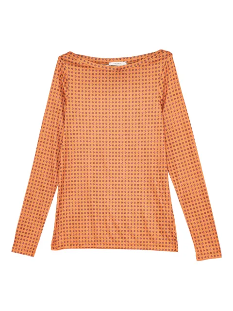 MALIPARMI boat-neck patterned top