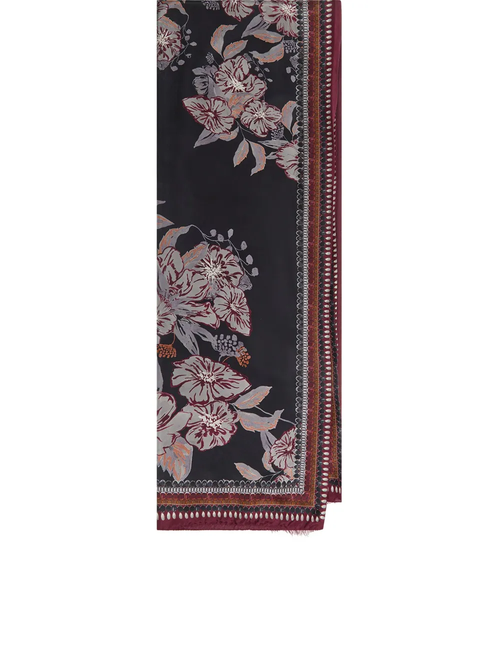 MALIPARMI Sjaal met bloemenprint - Zwart