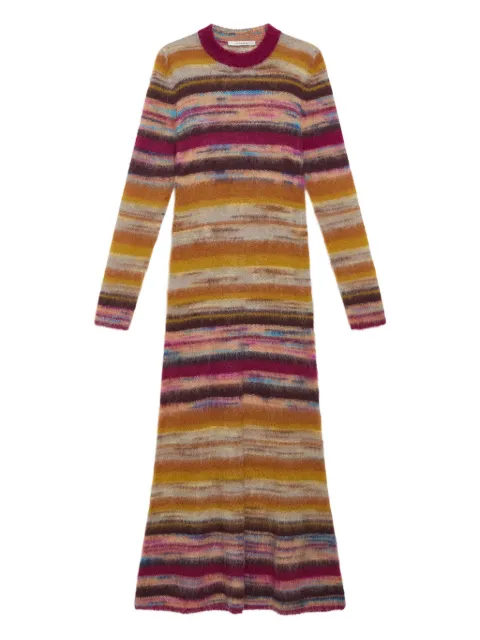 MALIPARMI striped-pattern mohair maxi dress