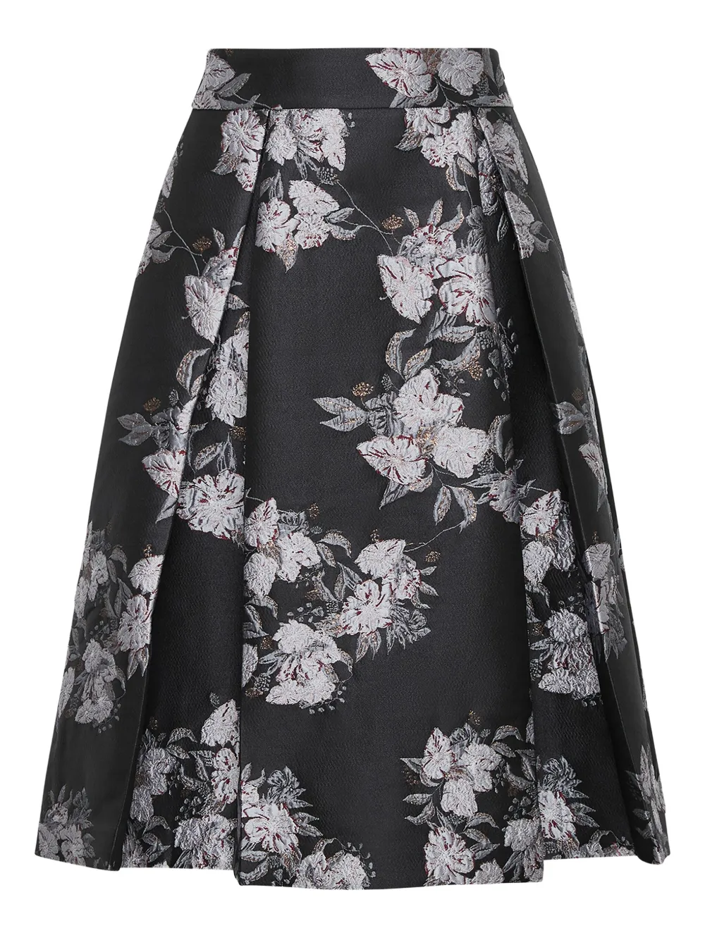 MALIPARMI pleated floral-print skirt | Black | Image 1