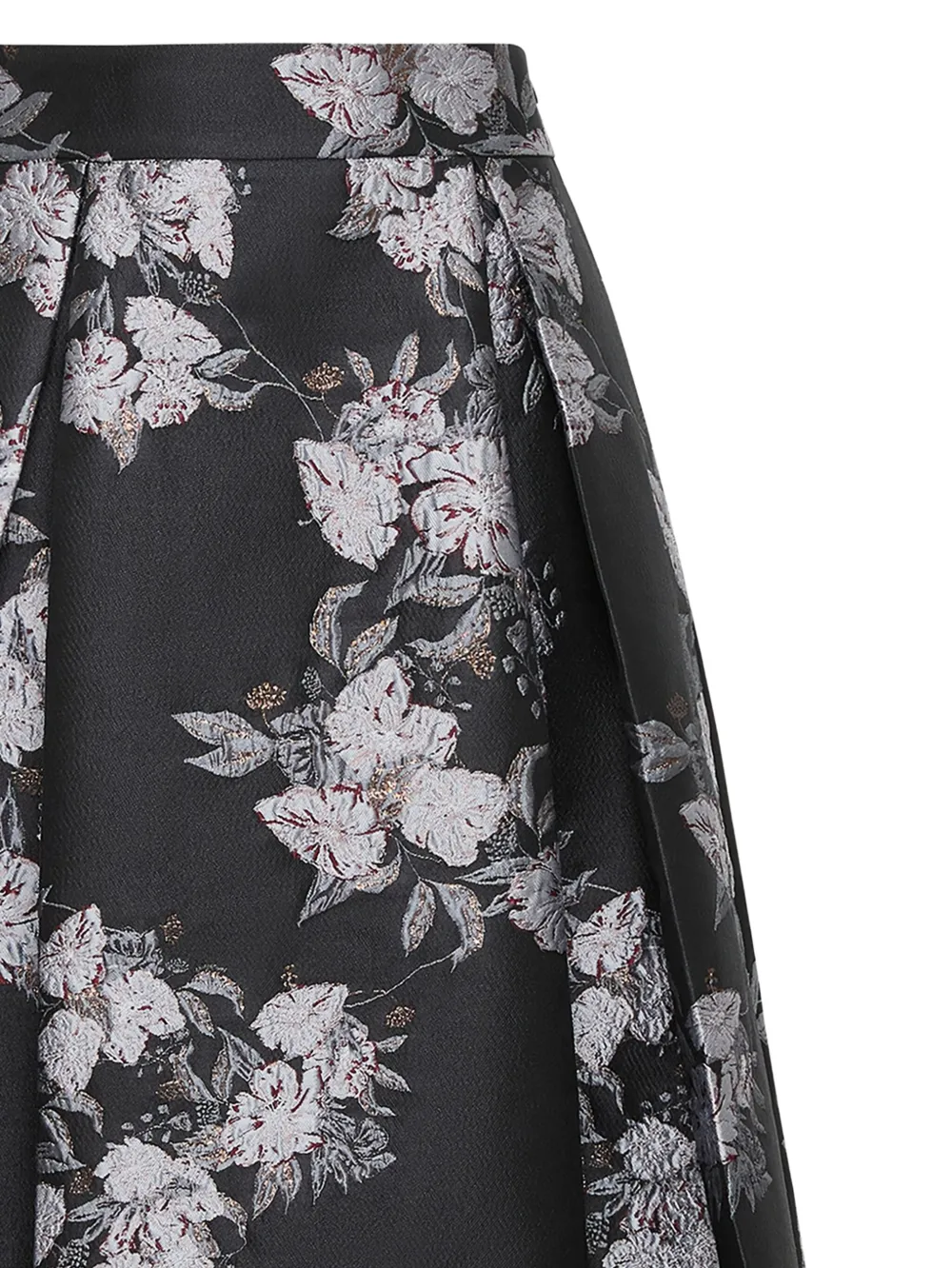 MALIPARMI Plooirok met bloemenprint - Zwart