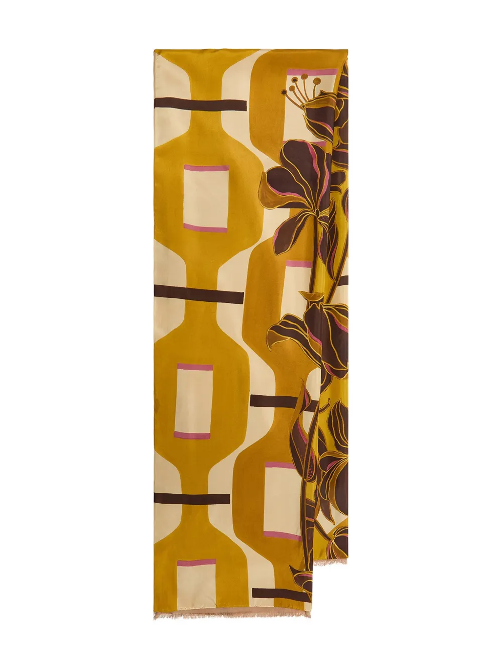 MALIPARMI geometric-pattern scarf | Brown | Image 1