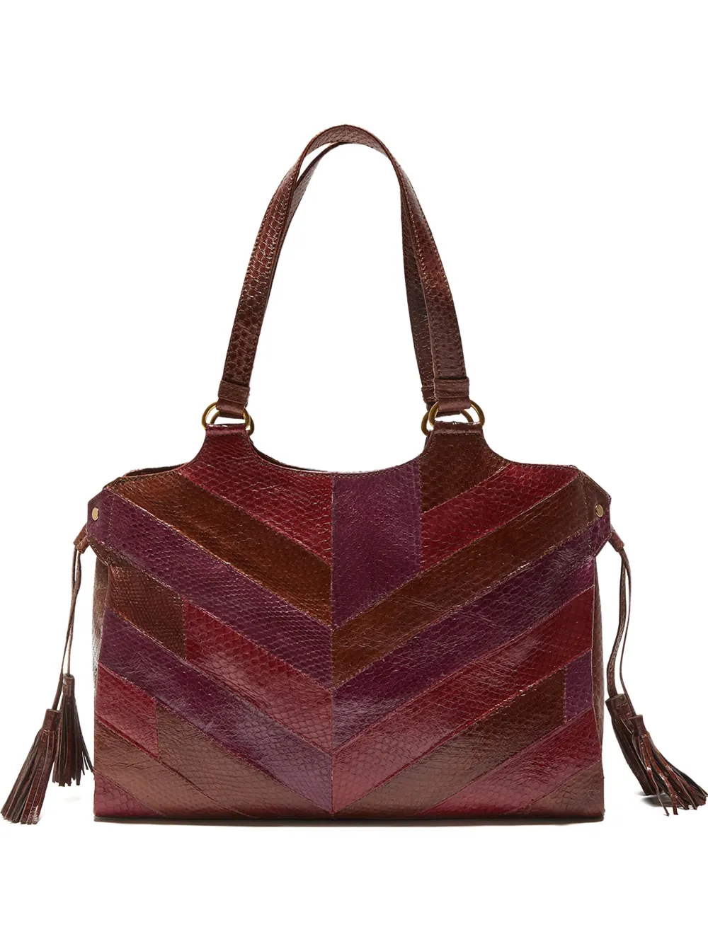 MALIPARMI chevron-patchwork shoulder bag | Red | Image 1