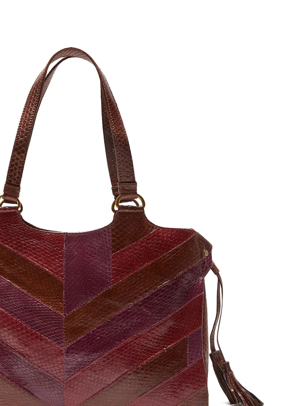 MALIPARMI Schoudertas met chevron patchwork - Rood