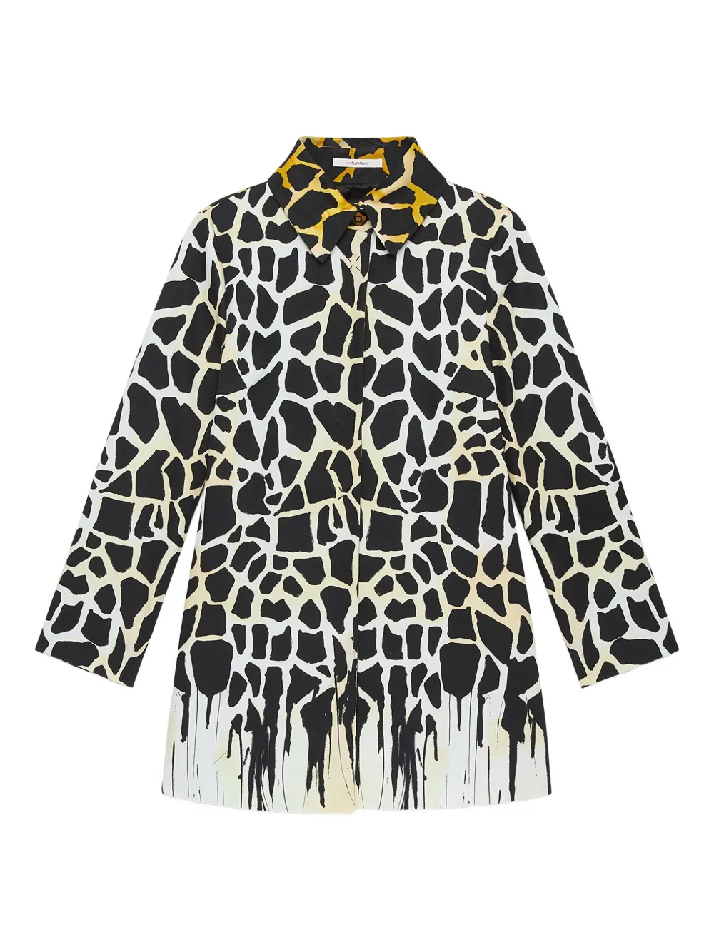 MALIPARMI giraffe-print drip-effect coat | Black | Image 1