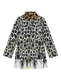 MALIPARMI giraffe-print drip-effect coat - Black