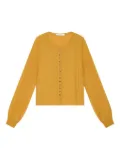 MALIPARMI button-detailed balloon-sleeve cardigan - Yellow