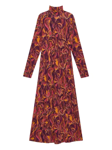 MALIPARMI floral-print mock-neck maxi dress