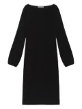 MALIPARMI boat-neck balloon-sleeve midi dress - Black