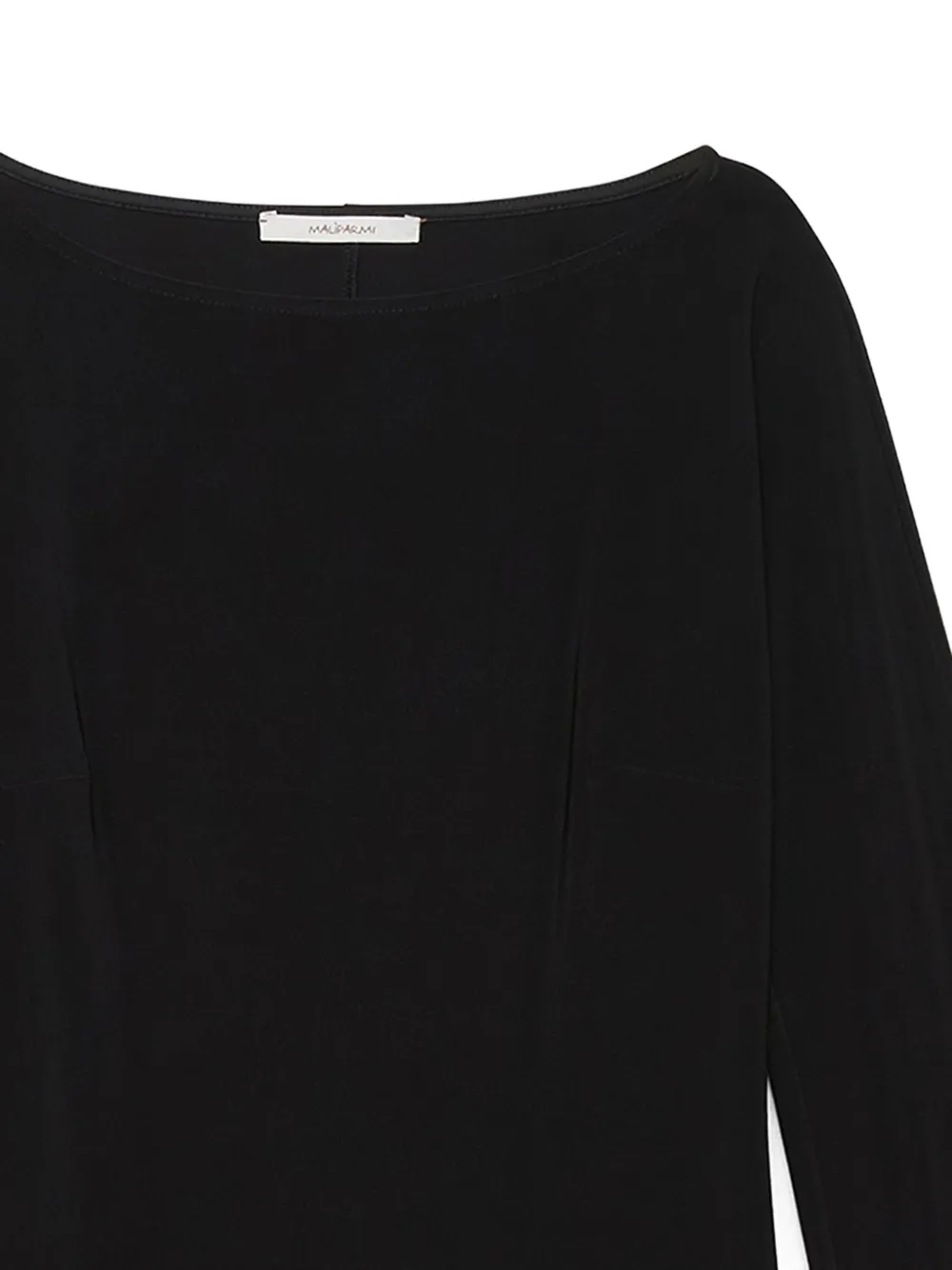 MALIPARMI boat-neck balloon-sleeve midi dress - Zwart